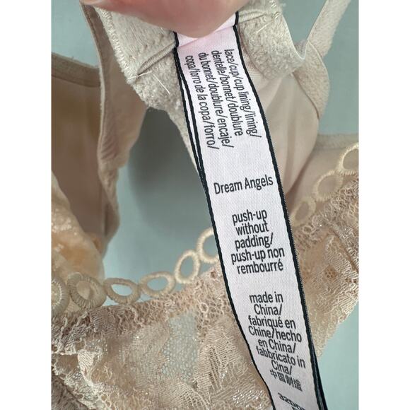 Victorias Secret Bra 32DDD Beige Lace Dream Angels Push Up Without Padding - Picture 4 of 5